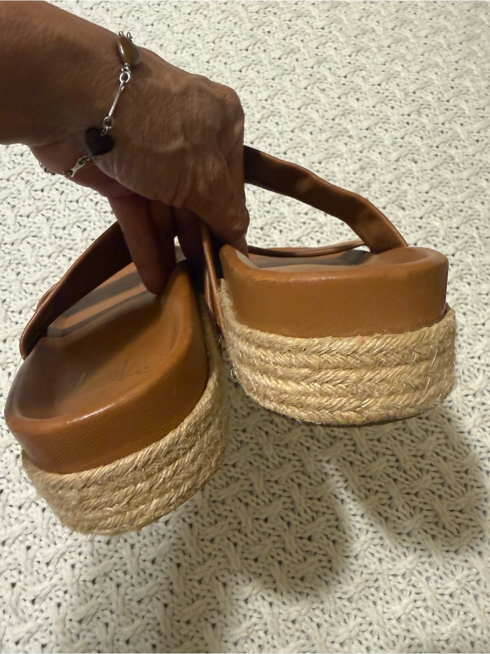 beek Women's Double Strap Slide Sandals in Cognac Brown size 8 - Picture 7 of 11